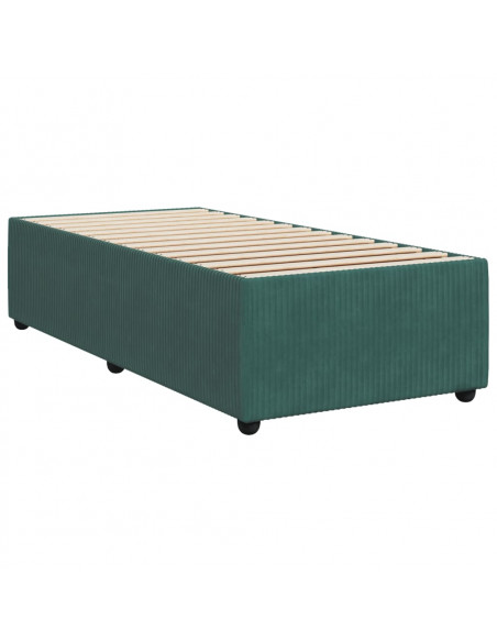 Giroletto a Molle con Materasso Verde Scuro 80x200 cm Velluto