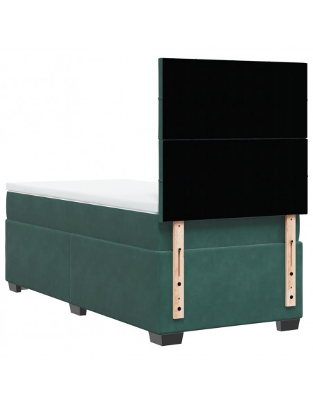 Giroletto a Molle con Materasso Verde Scuro 80x200 cm Velluto