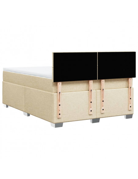 Giroletto a Molle con Materasso Crema 160x200 cm in Tessuto