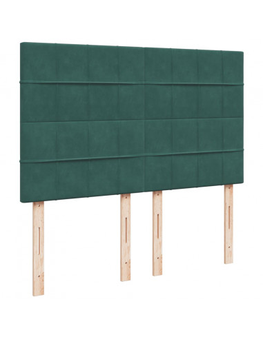 Giroletto a Molle con Materasso Verde Scuro 160x200 cm Velluto