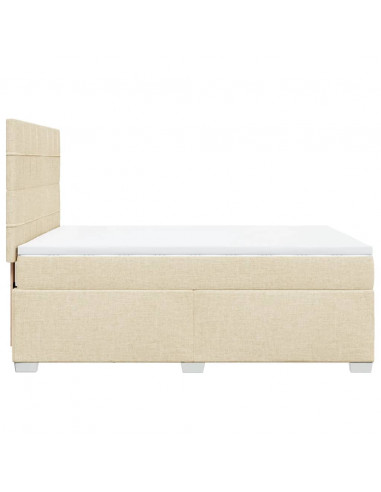 Giroletto a Molle con Materasso Crema 160x200 cm in Tessuto