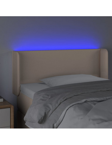 Testiera Cappuccino a LED 83x16x78/88 cm in Similpelle