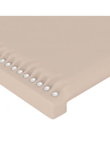 Testiera Cappuccino a LED 147x16x78/88 cm in Similpelle