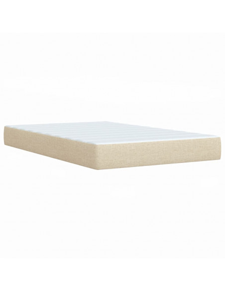 Giroletto a Molle con Materasso Crema 120x190 cm in Tessuto