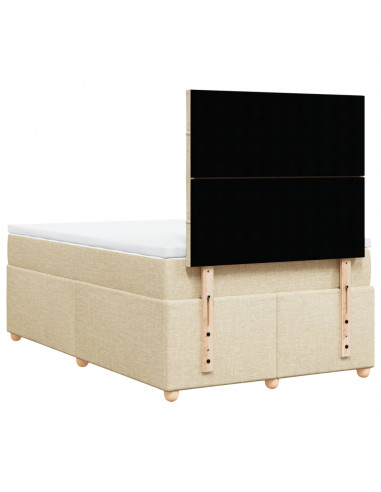 Giroletto a Molle con Materasso Crema 120x190 cm in Tessuto