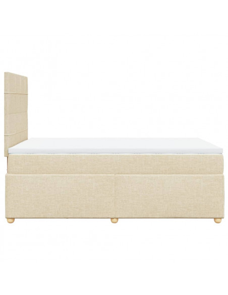 Giroletto a Molle con Materasso Crema 120x200 cm in Tessuto