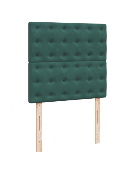 Giroletto a Molle con Materasso Verde Scuro 90x190 cm Velluto