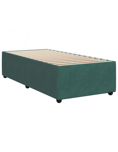 Giroletto a Molle con Materasso Verde Scuro 90x190 cm Velluto