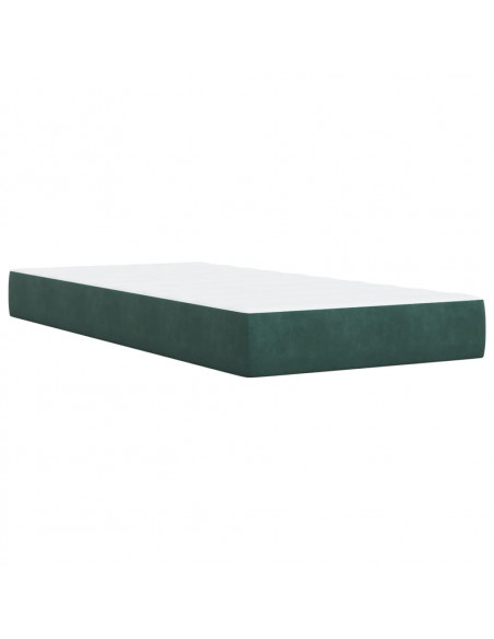 Giroletto a Molle con Materasso Verde Scuro 90x190 cm Velluto