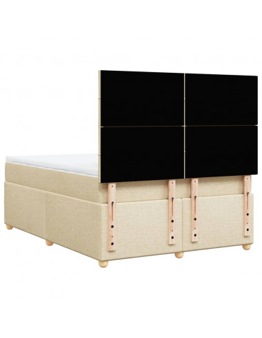 Giroletto a Molle con Materasso Crema 160x200 cm in Tessuto