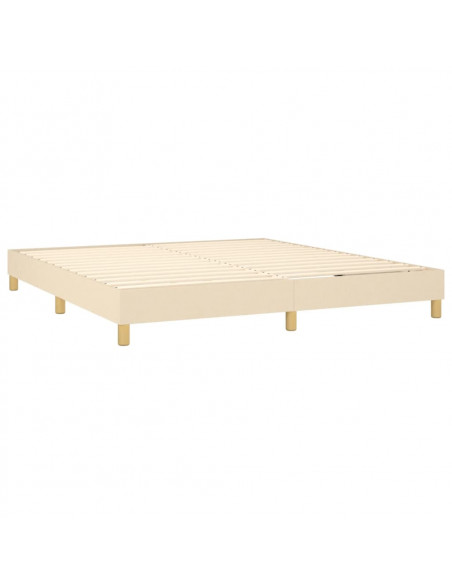 Giroletto a Molle con Materasso Crema 160x200 cm in Tessuto