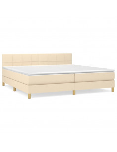 Giroletto a Molle con Materasso Crema 200x200 cm in Tessuto