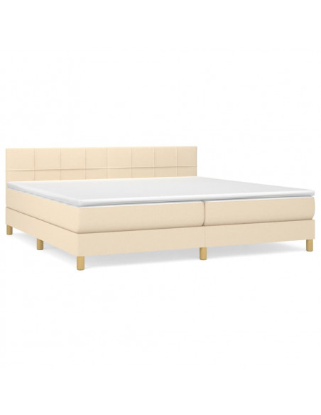 Giroletto a Molle con Materasso Crema 200x200 cm in Tessuto
