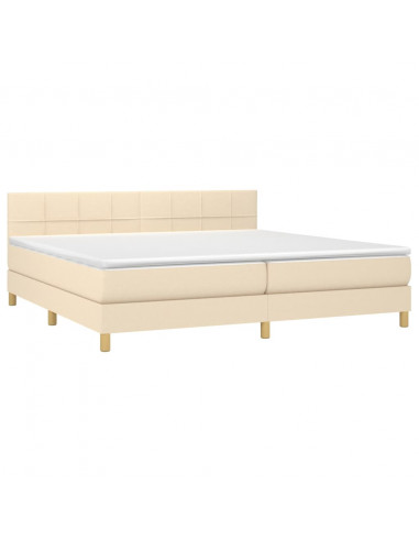 Giroletto a Molle con Materasso Crema 200x200 cm in Tessuto