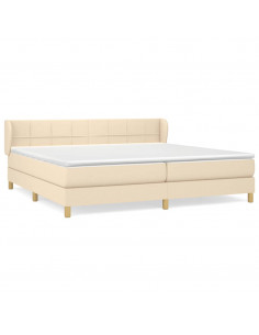 Giroletto a Molle con Materasso Crema 200x200 cm in Tessuto