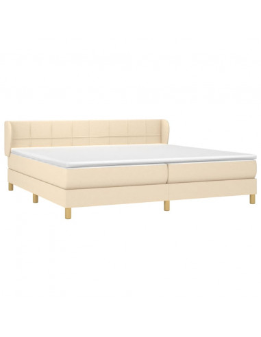 Giroletto a Molle con Materasso Crema 200x200 cm in Tessuto