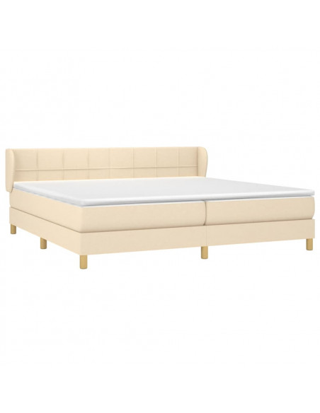 Giroletto a Molle con Materasso Crema 200x200 cm in Tessuto