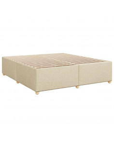 Giroletto a Molle con Materasso Crema 200x200 cm in Tessuto 2