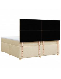 Giroletto a Molle con Materasso Crema 200x200 cm in Tessuto 2