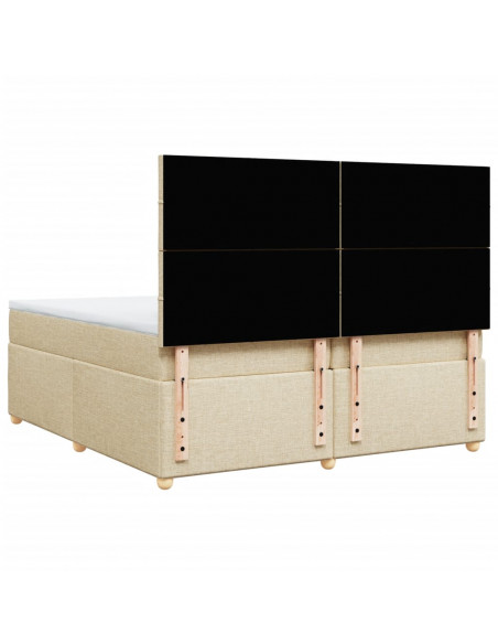 Giroletto a Molle con Materasso Crema 200x200 cm in Tessuto