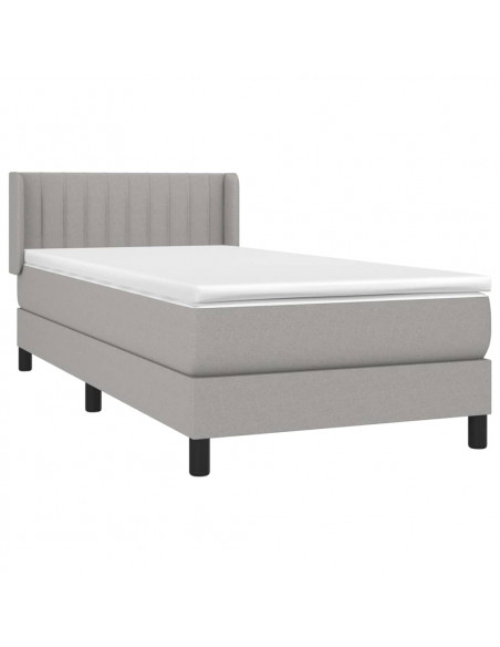 Giroletto a Molle con Materasso Grigio Chiaro 80x200 cm Tessuto