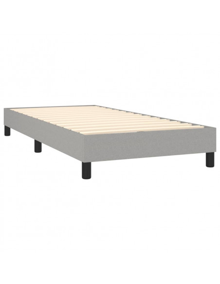 Giroletto a Molle con Materasso Grigio Chiaro 80x200 cm Tessuto