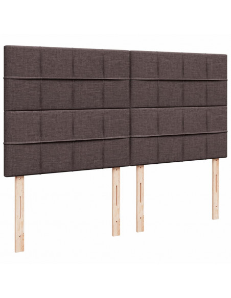 Giroletto a Molle con Materasso Marrone Scuro 200x200cm Tessuto