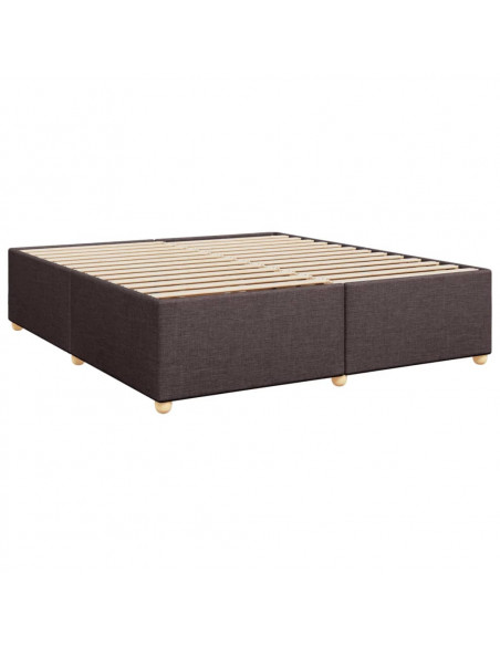 Giroletto a Molle con Materasso Marrone Scuro 200x200cm Tessuto