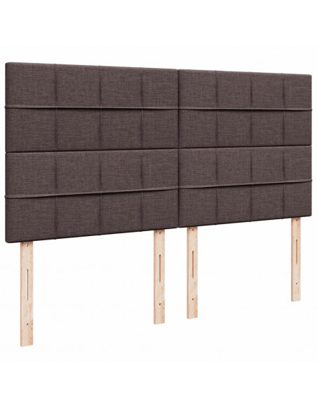 Giroletto a Molle con Materasso Marrone Scuro 200x200cm Tessuto