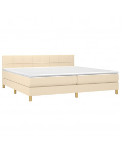 Letto a Molle Materasso e LED bianco 200x200cm in Tessuto 2