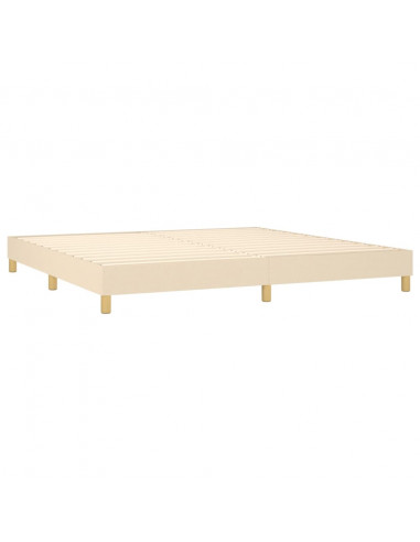 Letto a Molle Materasso e LED bianco 200x200cm in Tessuto