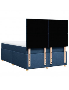 Giroletto a Molle con Materasso Blu 140x200 cm in Tessuto 2