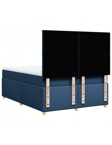 Giroletto a Molle con Materasso Blu 140x200 cm in Tessuto