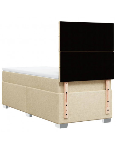 Giroletto a Molle con Materasso Crema 90x200 cm inTessuto