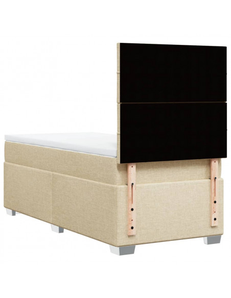 Giroletto a Molle con Materasso Crema 90x200 cm inTessuto