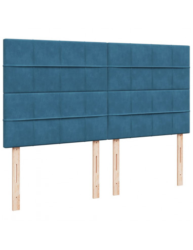 Giroletto a Molle con Materasso Blu 180x200 cm in Velluto