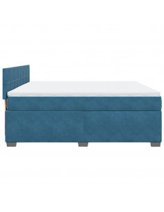 Giroletto a Molle con Materasso Blu 180x200 cm in Velluto