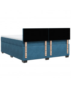 Giroletto a Molle con Materasso Blu 180x200 cm in Velluto 2