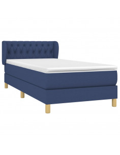 Giroletto a Molle con Materasso Blu 90x190 cm in Tessuto 2