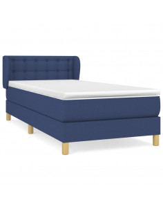 Giroletto a Molle con Materasso Blu 90x190 cm in Tessuto