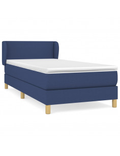 Giroletto a Molle con Materasso Blu 90x190 cm in Tessuto