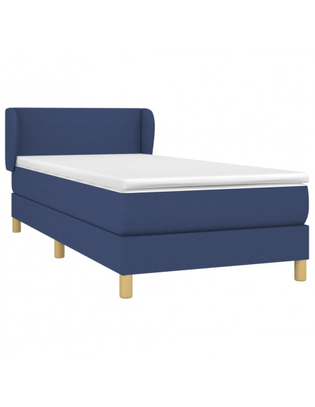Giroletto a Molle con Materasso Blu 90x190 cm in Tessuto