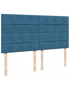 Giroletto a Molle con Materasso Blu Scuro 180x200 cm in Velluto