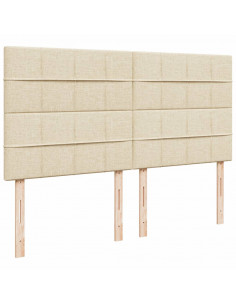 Giroletto a Molle con Materasso Crema 180x200 cm in Tessuto