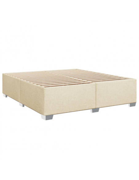 Giroletto a Molle con Materasso Crema 180x200 cm in Tessuto