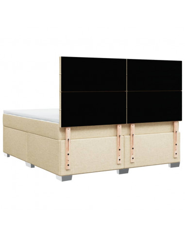 Giroletto a Molle con Materasso Crema 180x200 cm in Tessuto