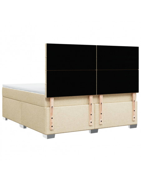 Giroletto a Molle con Materasso Crema 180x200 cm in Tessuto