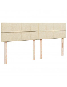 Giroletto a Molle con Materasso Crema 180x200 cm in Tessuto 2