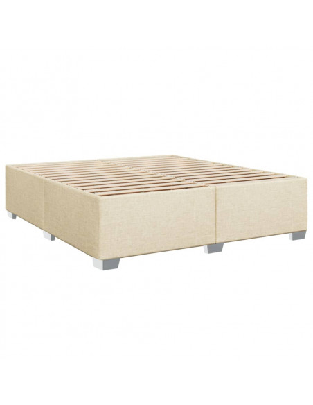 Giroletto a Molle con Materasso Crema 180x200 cm in Tessuto