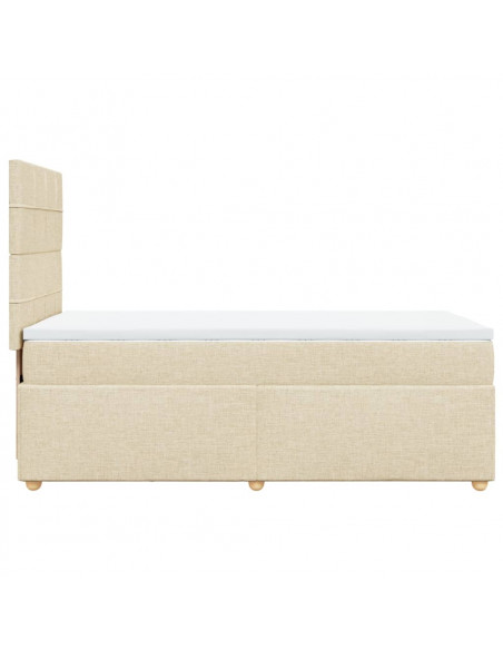 Giroletto a Molle con Materasso Crema 90x200 cm inTessuto